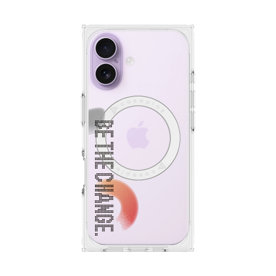 Premium Square Case with MagSafe［ Original - Dot Overlay - BE THE CHANGE/A ］