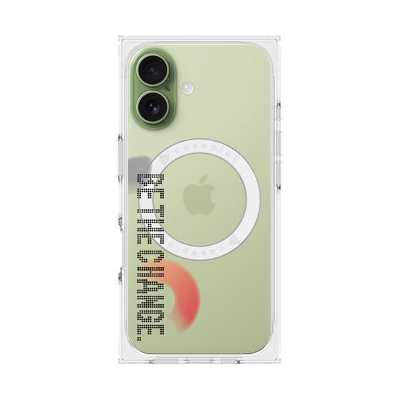 Premium Square Case with MagSafe［ Original - Dot Overlay - BE THE CHANGE/A ］