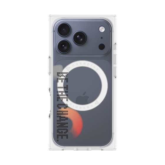 Premium Square Case with MagSafe［ Original - Dot Overlay - BE THE CHANGE/A ］