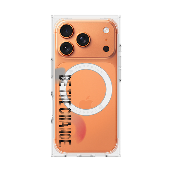 Premium Square Case with MagSafe［ Original - Dot Overlay - BE THE CHANGE/A ］