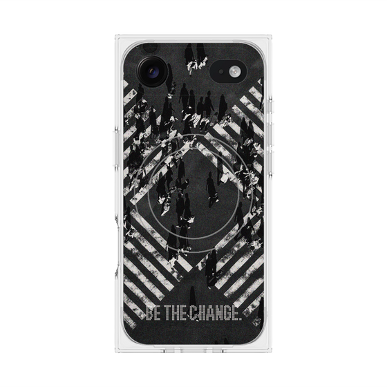 Premium Square Case with MagSafe［ Original - Dot Overlay - BE THE CHANGE/B ］