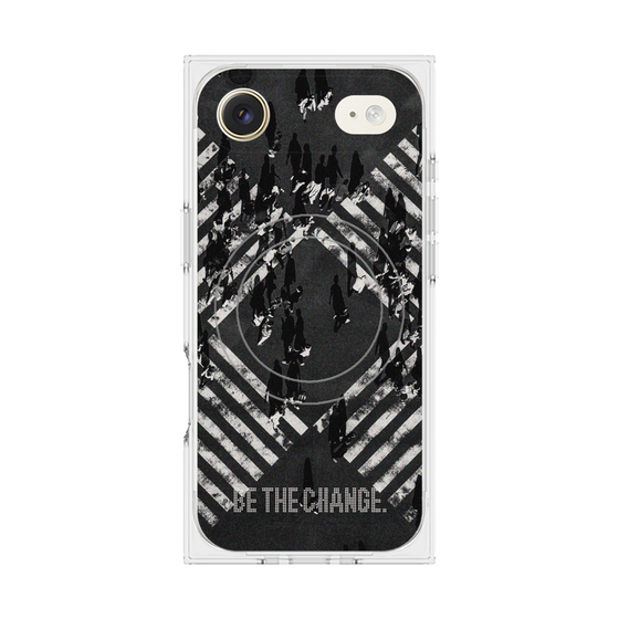 Premium Square Case with MagSafe［ Original - Dot Overlay - BE THE CHANGE/B ］