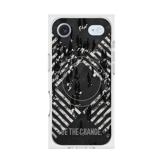 Premium Square Case with MagSafe［ Original - Dot Overlay - BE THE CHANGE/B ］