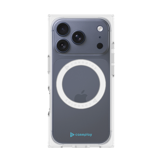 Premium Square Case with MagSafe［ Original - CASEPLAY Logo - Light Blue/A ］