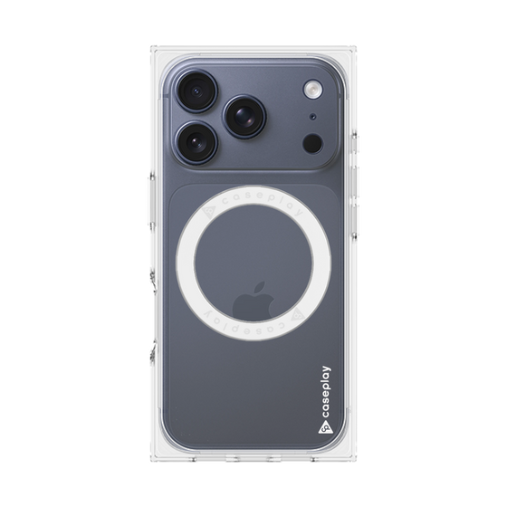 Premium Square Case with MagSafe［ Original - CASEPLAY Logo - White/B ］