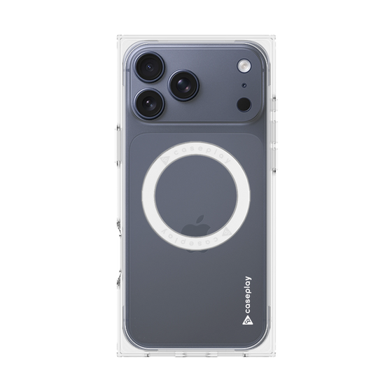 Premium Square Case with MagSafe［ Original - CASEPLAY Logo - White/B ］