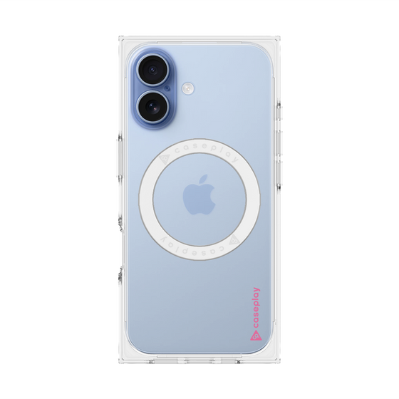 Premium Square Case with MagSafe［ Original - CASEPLAY Logo - Pink/B ］