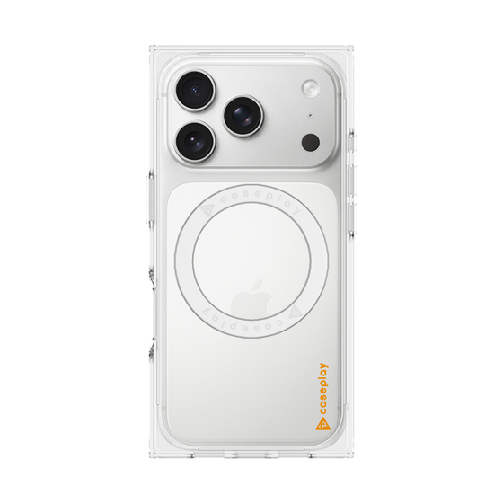 Premium Square Case with MagSafe［ Original - CASEPLAY Logo - Orange/B ］