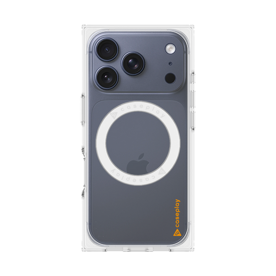 Premium Square Case with MagSafe［ Original - CASEPLAY Logo - Orange/B ］