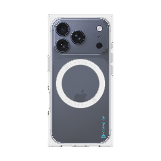 Premium Square Case with MagSafe［ Original - CASEPLAY Logo - Light Blue/B ］