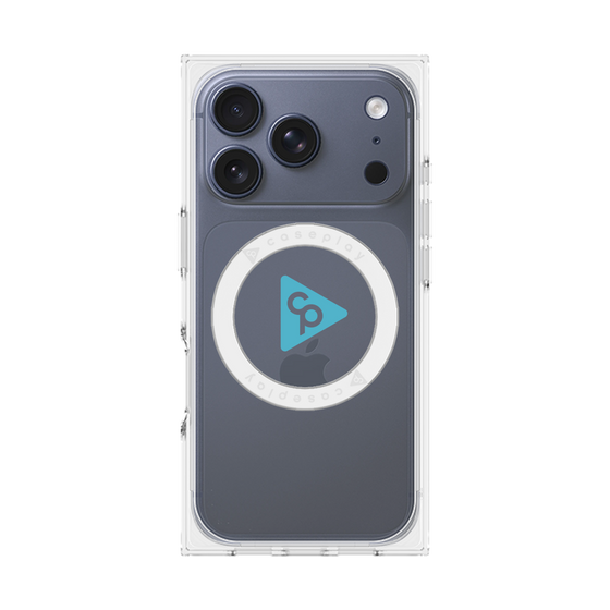 Premium Square Case with MagSafe［ Original - CASEPLAY Logo - Light Blue/C ］