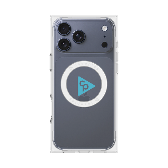 Premium Square Case with MagSafe［ Original - CASEPLAY Logo - Light Blue/C ］