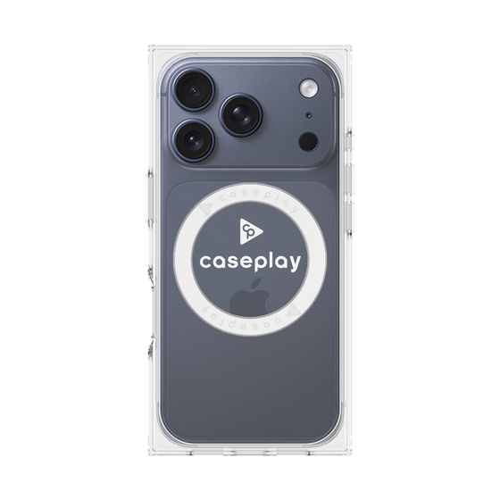 Premium Square Case with MagSafe［ Original - CASEPLAY Logo - White/D ］