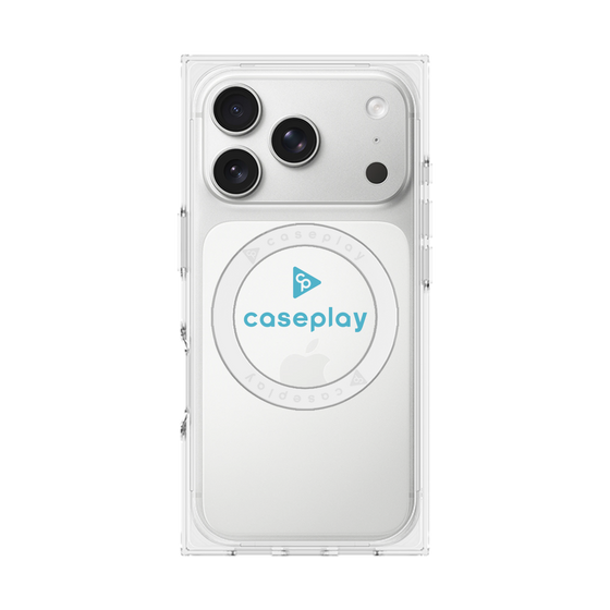 Premium Square Case with MagSafe［ Original - CASEPLAY Logo - Light Blue/D ］