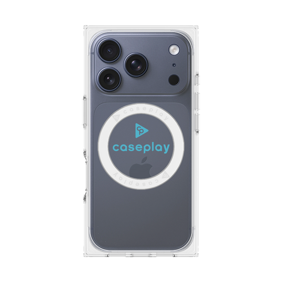 Premium Square Case with MagSafe［ Original - CASEPLAY Logo - Light Blue/D ］