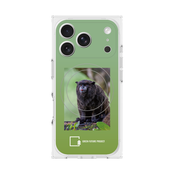 Premium Square Case with MagSafe［ Green Future Project - Black-mantled Tamarin ］