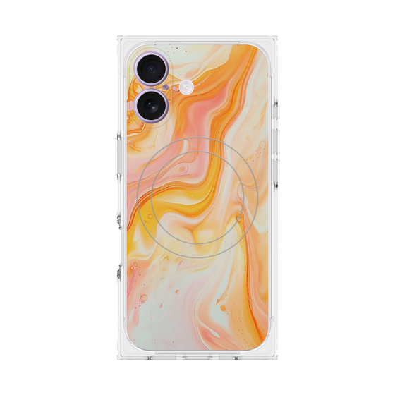 Premium Square Case with MagSafe［ Color Rain - Original - Tangerine Mist ］