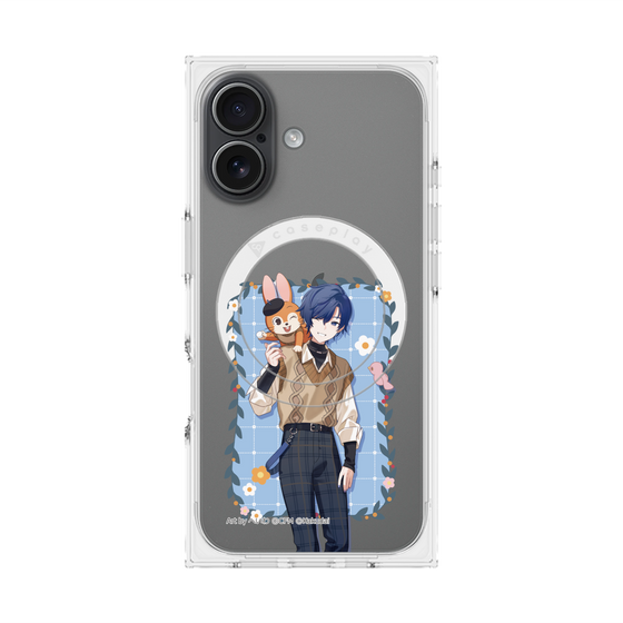 Premium Square Case with MagSafe［ Hatsune Miku × Kuppy Ramune - KAITO × Kuppy - Full-body Illustration 1 ］