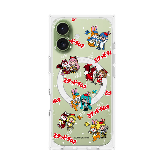 Premium Square Case with MagSafe［ Hatsune Miku × Kuppy Ramune - Overall Pattern ］