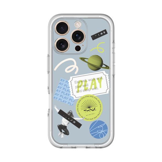Premium Panel［ Playful sticker - Dusty Blue ］