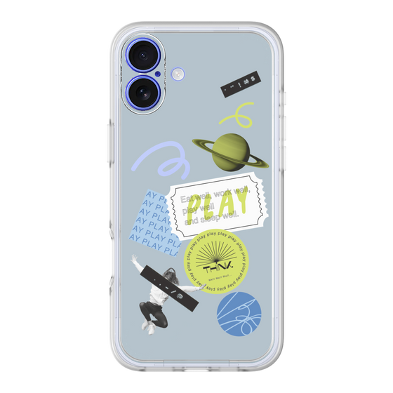 Premium Panel［ Playful sticker - Dusty Blue ］
