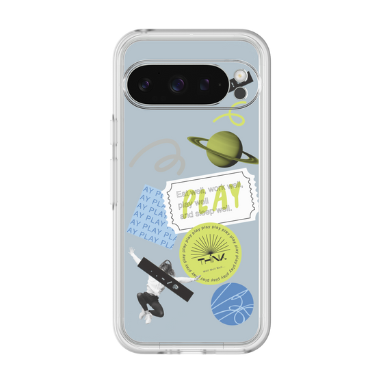 Premium Panel［ Playful sticker - Dusty Blue ］