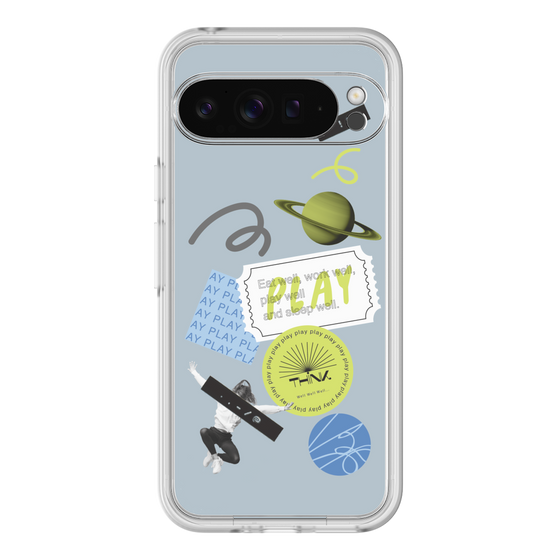 Premium Panel［ Playful sticker - Dusty Blue ］