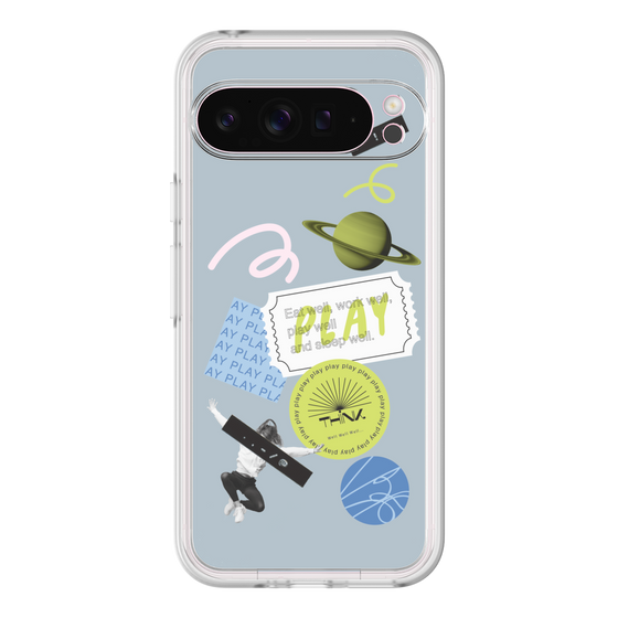 Premium Panel［ Playful sticker - Dusty Blue ］