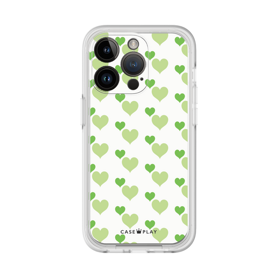 Premium Panel［ Stripe Hearts - Green ］