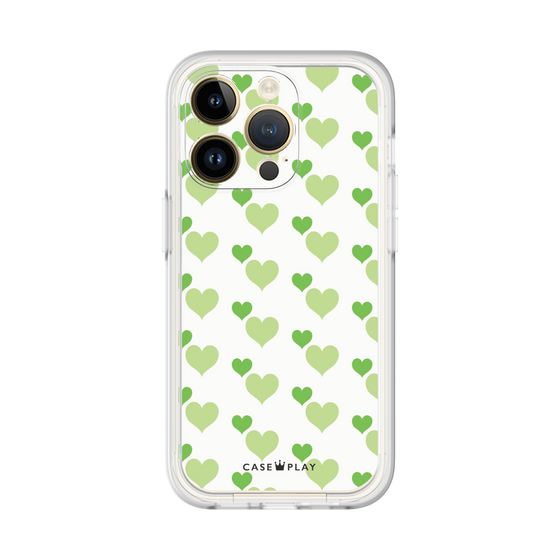 Premium Panel［ Stripe Hearts - Green ］