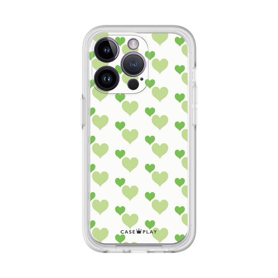 Premium Panel［ Stripe Hearts - Green ］