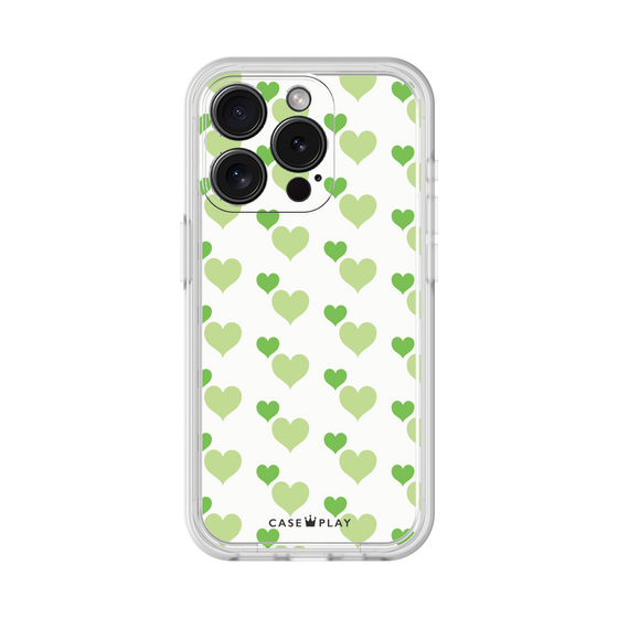 Premium Panel［ Stripe Hearts - Green ］
