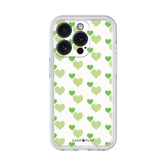 Premium Panel［ Stripe Hearts - Green ］