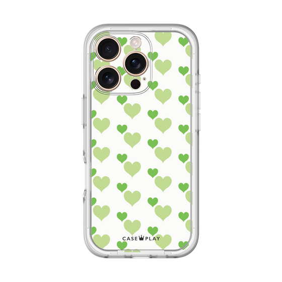 Premium Panel［ Stripe Hearts - Green ］