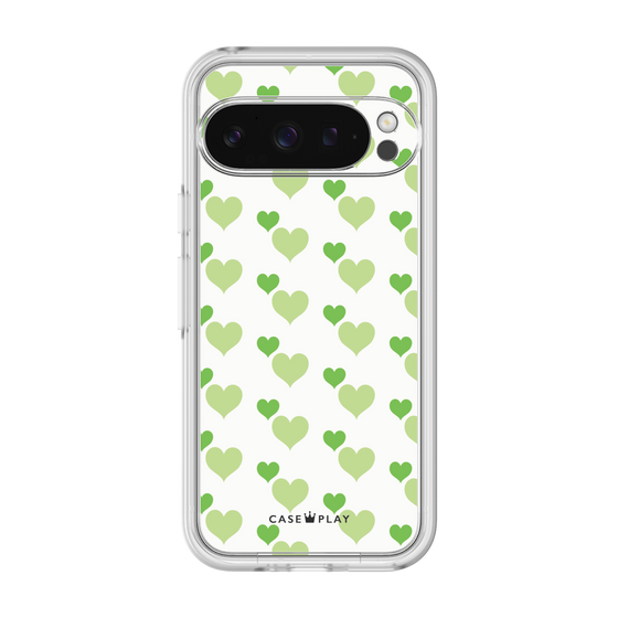 Premium Panel［ Stripe Hearts - Green ］