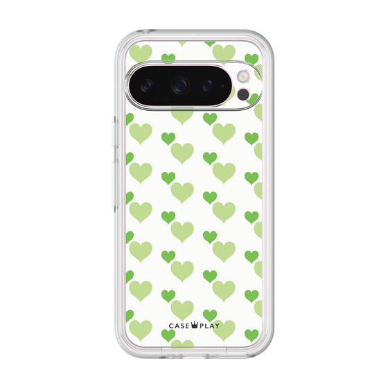 Premium Panel［ Stripe Hearts - Green ］