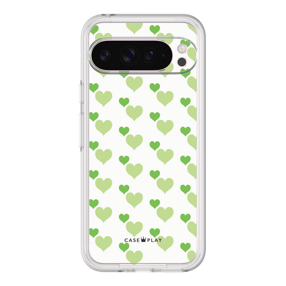 Premium Panel［ Stripe Hearts - Green ］