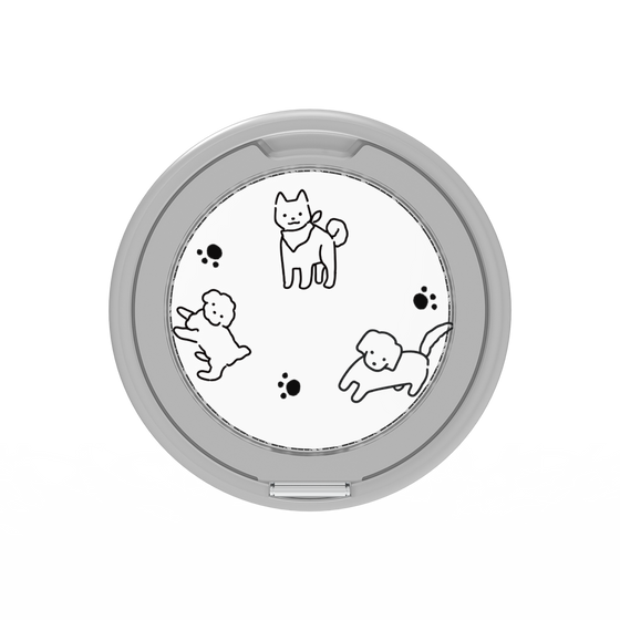 Premium Ring Stand［ Original - CASEPLAY Dog All-over Pattern - black ］