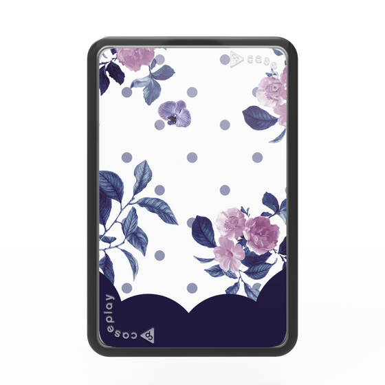 Premium Card Wallet［ Twin Dot Flower - Navy ］