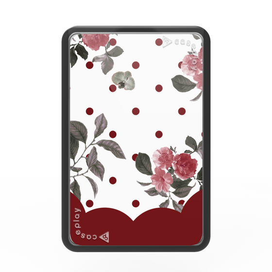 Premium Card Wallet［ Twin Dot Flower - Red ］