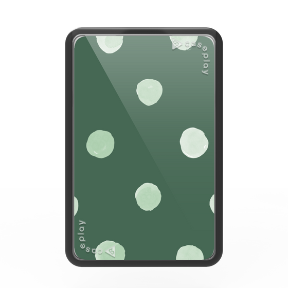 Premium Card Wallet［ Watercolor Dots Retro Color - Green ］