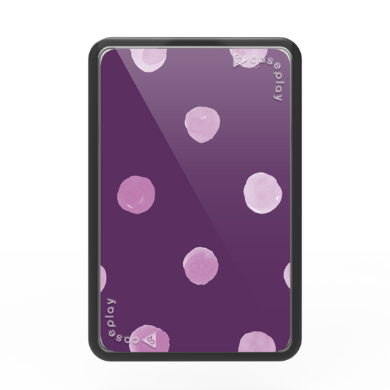 Premium Card Wallet［ Watercolor Dots Retro Color - Purple ］