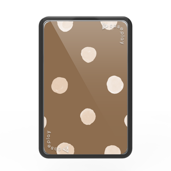 Premium Card Wallet［ Watercolor Dots Retro Color - Brown ］