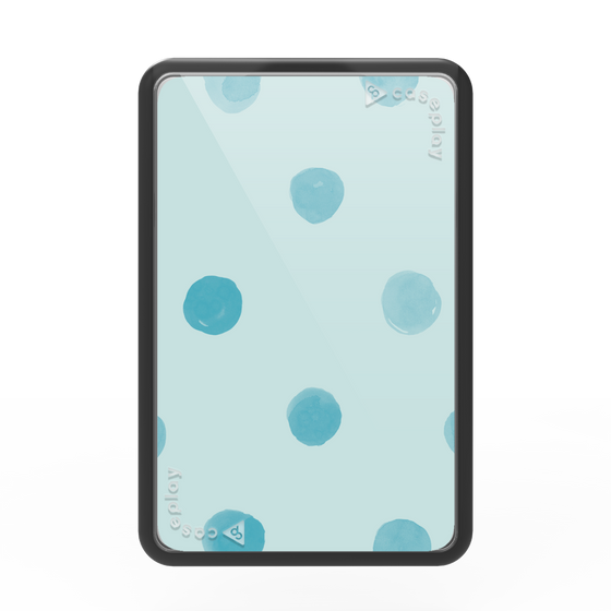 Premium Card Wallet［ Watercolor Dots Retro Color - Light Blue ］