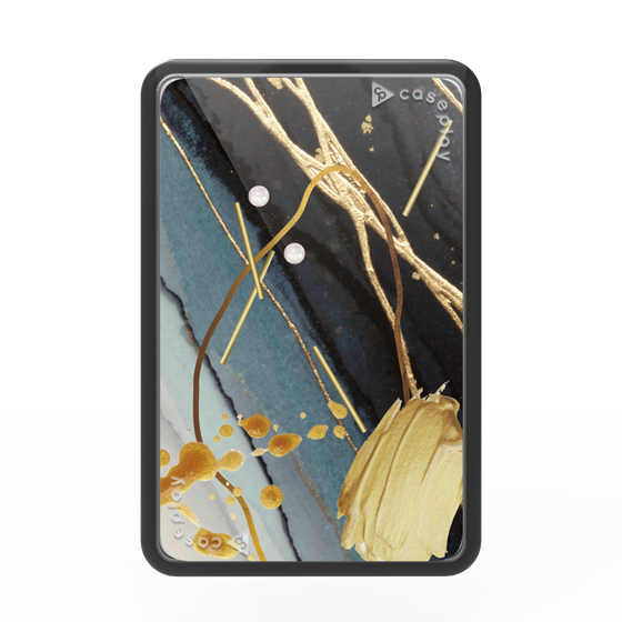 Premium Card Wallet［ Marble Nuance Painting Black ］