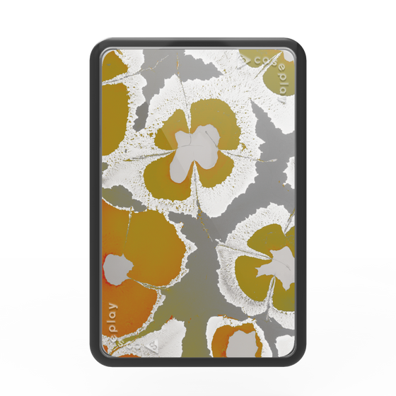 Premium Card Wallet［ y2k(Year2000) - Flower - Yellow Gray ］