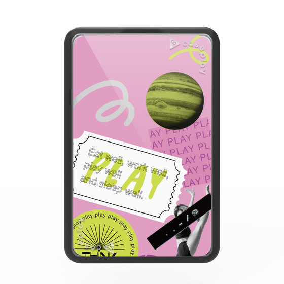 Premium Card Wallet［ Playful sticker - Dusty Pink ］