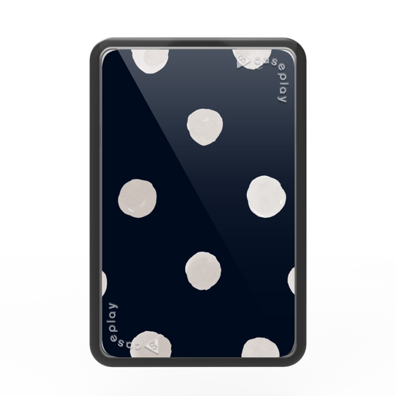 Premium Card Wallet［ Watercolor Dots Retro Color - Navy ］