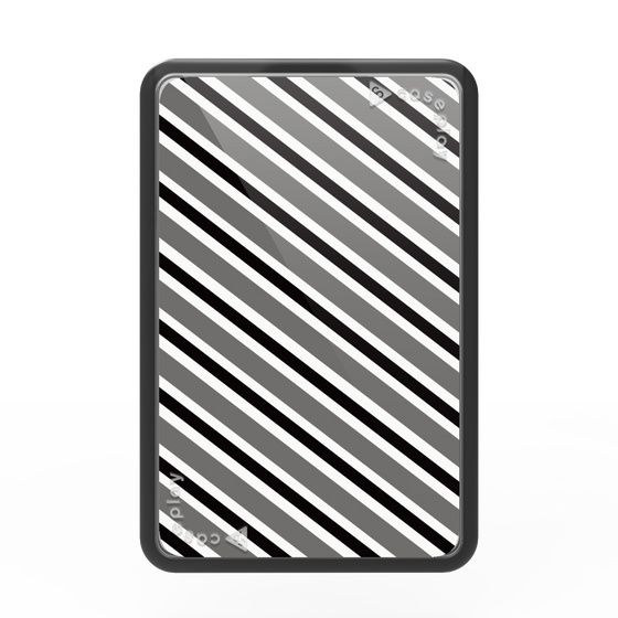 Premium Card Wallet［ Small Stripe - Gray × Black ］