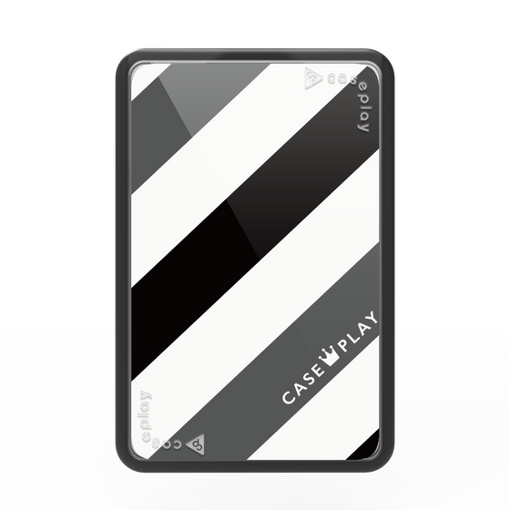 Premium Card Wallet［ Big Stripe - Black × Gray ］